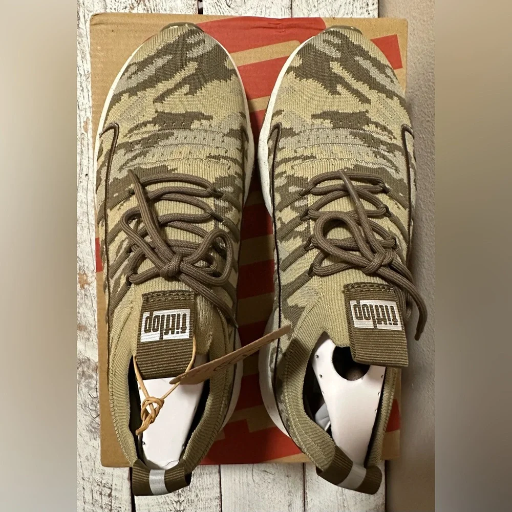 Fitflop Vitamin FF E01 Camo Knit Sports Sneakers  - NIB